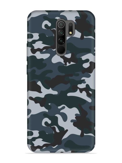 Dark Blue Army Military Art Embossed Soft Silicone Case for Xiaomi Redmi 9 Prime Zapvi