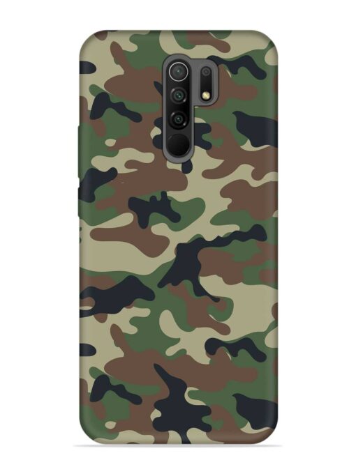 Army Military Camouflage Dark Green Embossed Soft Silicone Case for Xiaomi Redmi 9 Prime Zapvi