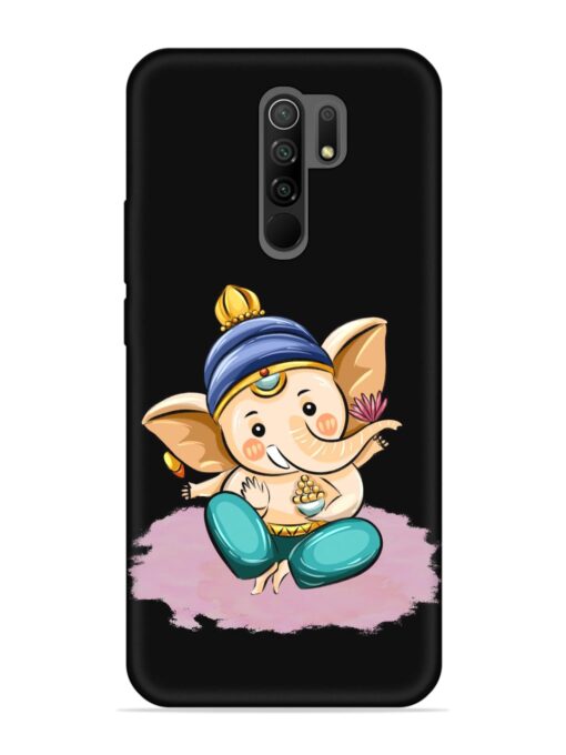 Bal Ganesh Vector Art Embossed Soft Silicone Case for Xiaomi Redmi 9 Prime Zapvi