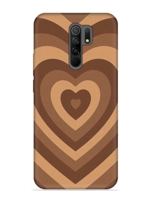 Brown Heart Embossed Soft Silicone Case for Xiaomi Redmi 9 Prime Zapvi