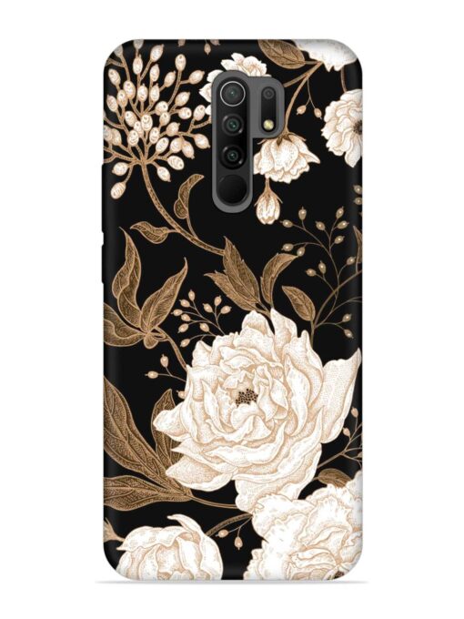 Peonies Roses Floral Embossed Soft Silicone Case for Xiaomi Redmi 9 Prime Zapvi