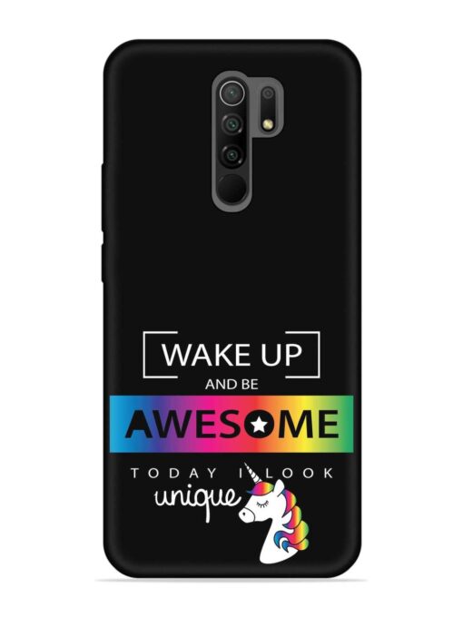 Inspirational Quote Unicorn Embossed Soft Silicone Case for Xiaomi Redmi 9 Prime Zapvi