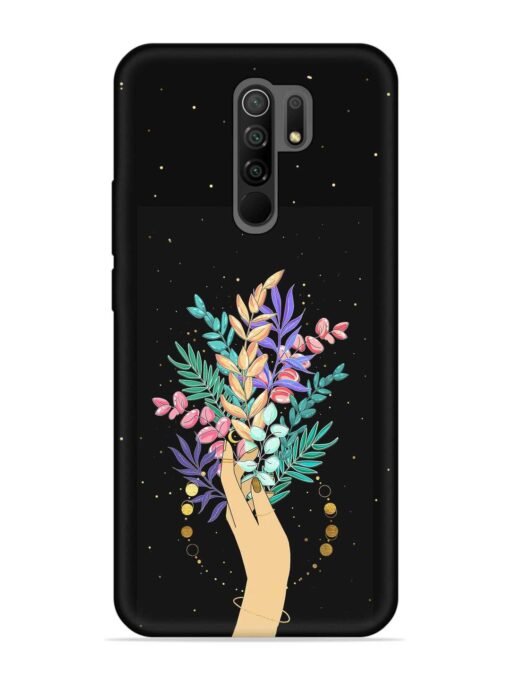 Flower On Hand Embossed Soft Silicone Case for Xiaomi Redmi 9 Prime Zapvi