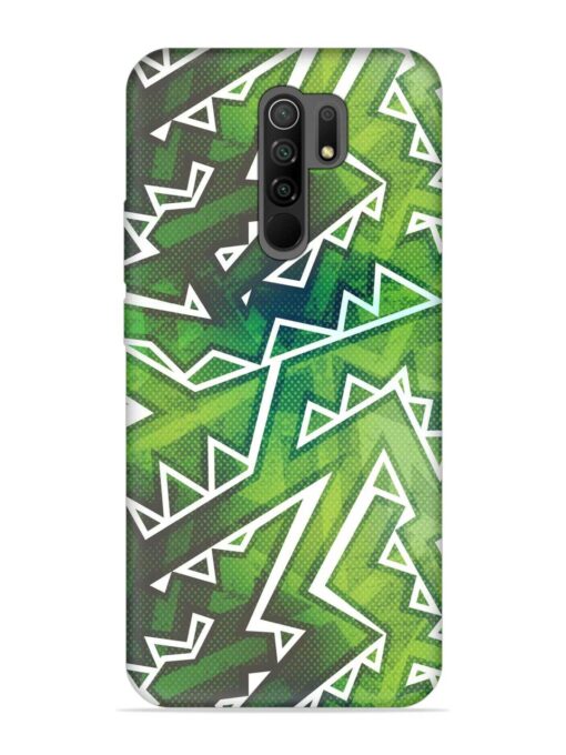 Green Graffiti Seamless Embossed Soft Silicone Case for Xiaomi Redmi 9 Prime