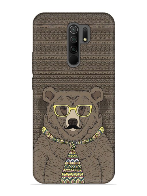 Grizzly Bear Embossed Soft Silicone Case for Xiaomi Redmi 9 Prime Zapvi