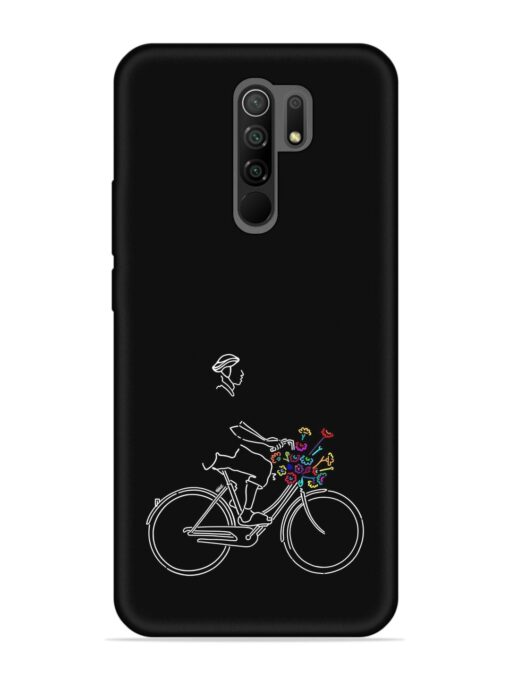 Minimalist Cycle Art Embossed Soft Silicone Case for Xiaomi Redmi 9 Prime Zapvi