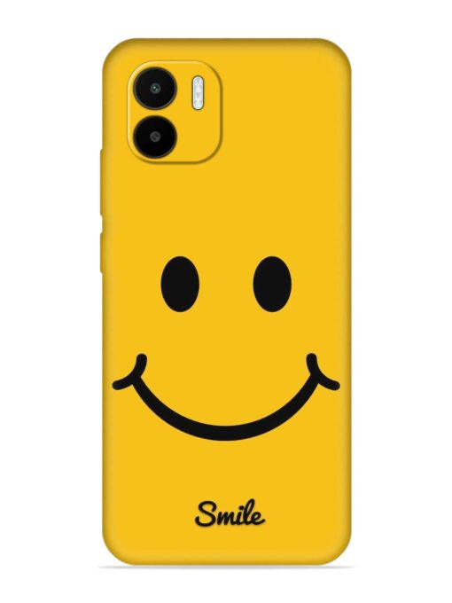 Yellow Smiley Embossed Soft Silicone Case for Xiaomi Redmi A1 (2022) Zapvi