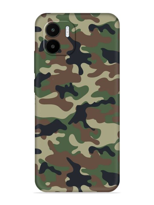 Army Military Camouflage Dark Green Embossed Soft Silicone Case for Xiaomi Redmi A1 (2022)