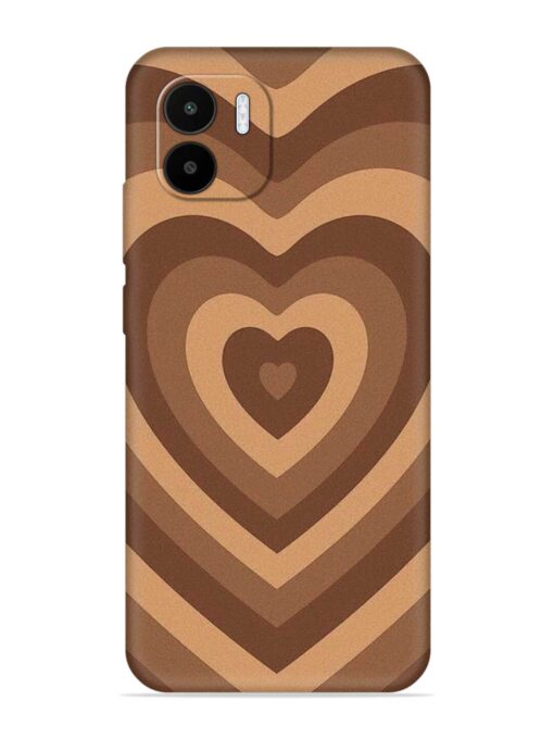 Brown Heart Embossed Soft Silicone Case for Xiaomi Redmi A1 (2022) Zapvi