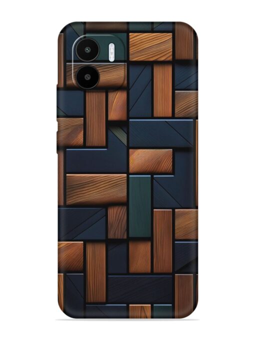 Wooden Background Cubes Embossed Soft Silicone Case for Xiaomi Redmi A1 (2022)