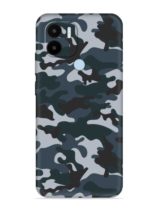 Dark Blue Army Military Art Embossed Soft Silicone Case for Xiaomi Redmi A1 Plus Zapvi