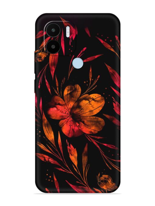 Red Flower Painting Embossed Soft Silicone Case for Xiaomi Redmi A1 Plus