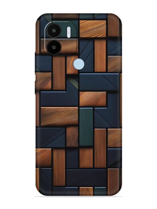 Wooden Background Cubes Embossed Soft Silicone Case for Xiaomi Redmi A1 Plus Zapvi