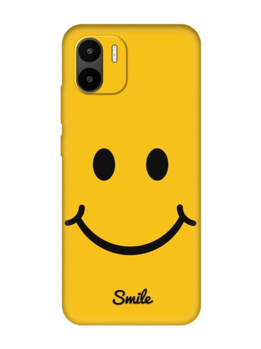 Yellow Smiley Embossed Soft Silicone Case for Xiaomi Redmi A2 Zapvi