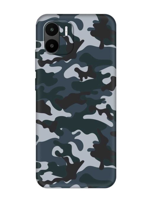 Dark Blue Army Military Art Embossed Soft Silicone Case for Xiaomi Redmi A2 Zapvi