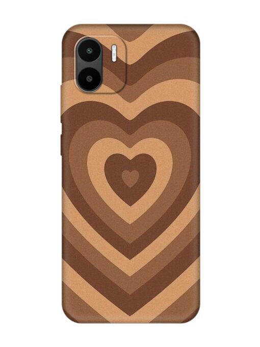 Brown Heart Embossed Soft Silicone Case for Xiaomi Redmi A2 Zapvi