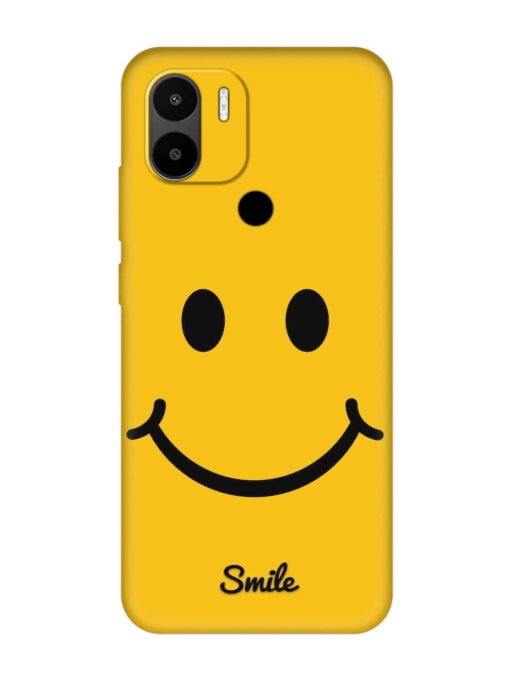 Yellow Smiley Embossed Soft Silicone Case for Xiaomi Redmi A2 Plus Zapvi