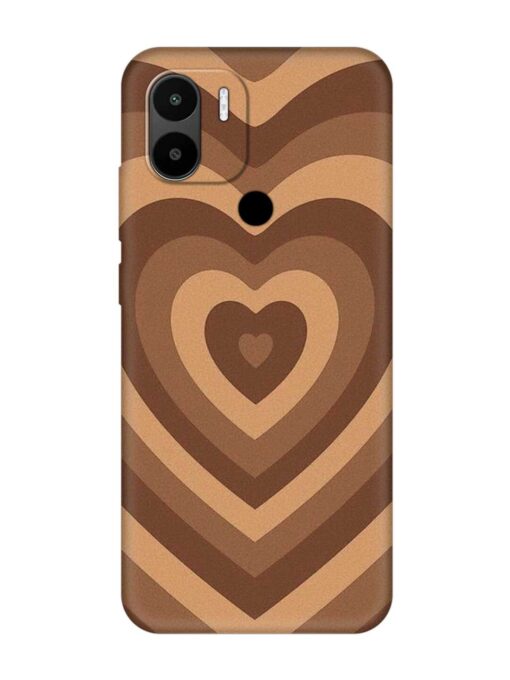 Brown Heart Embossed Soft Silicone Case for Xiaomi Redmi A2 Plus Zapvi