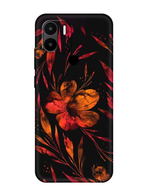 Red Flower Painting Embossed Soft Silicone Case for Xiaomi Redmi A2 Plus