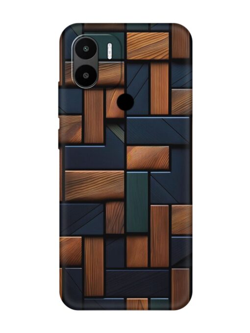 Wooden Background Cubes Embossed Soft Silicone Case for Xiaomi Redmi A2 Plus