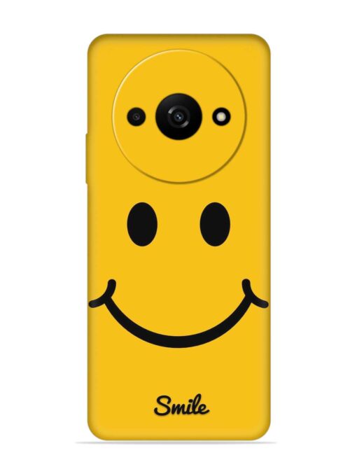 Yellow Smiley Embossed Soft Silicone Case for Xiaomi Redmi A3 (2024)