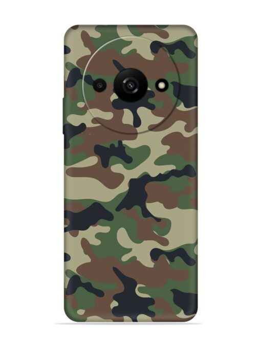 Army Military Camouflage Dark Green Embossed Soft Silicone Case for Xiaomi Redmi A3 (2024)