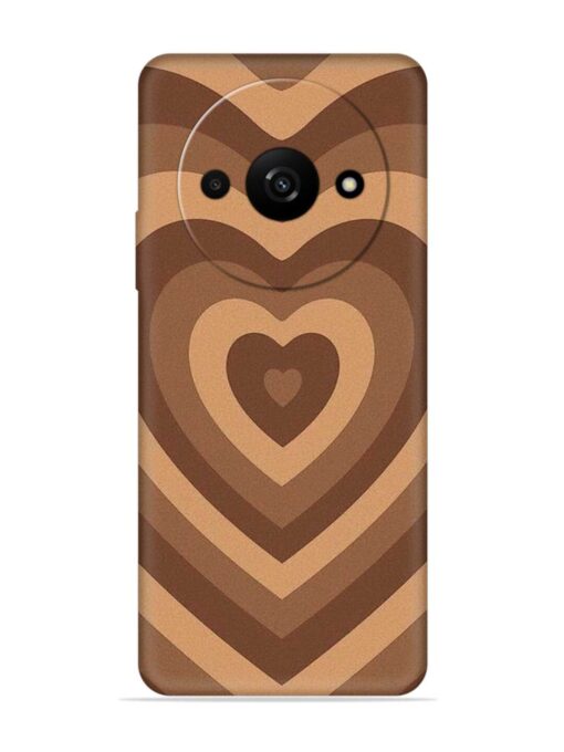 Brown Heart Embossed Soft Silicone Case for Xiaomi Redmi A3 (2024) Zapvi