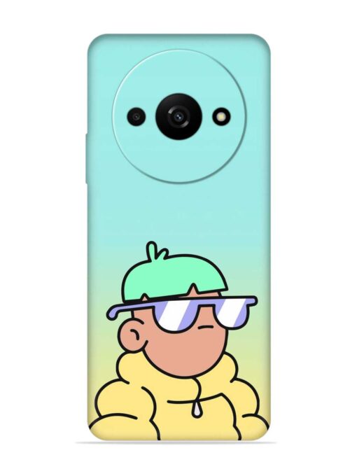 Doodles Cool Character Embossed Soft Silicone Case for Xiaomi Redmi A3 (2024)