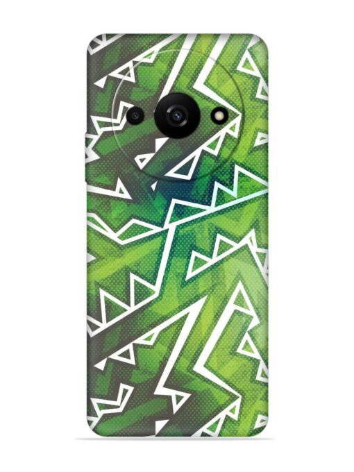 Green Graffiti Seamless Embossed Soft Silicone Case for Xiaomi Redmi A3 (2024)