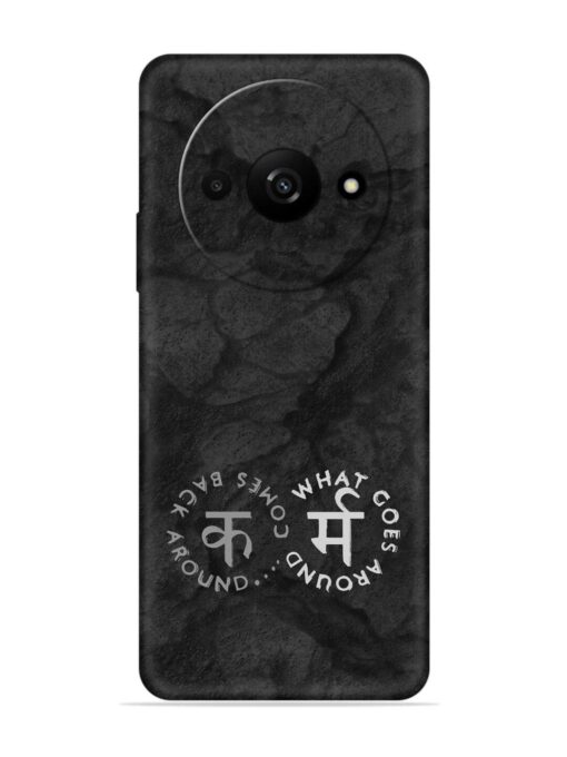 Karma Hindi Word Embossed Soft Silicone Case for Xiaomi Redmi A3 (2024)