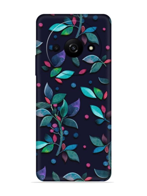 Decorative Watercolor Flower Embossed Soft Silicone Case for Xiaomi Redmi A3 (2024)