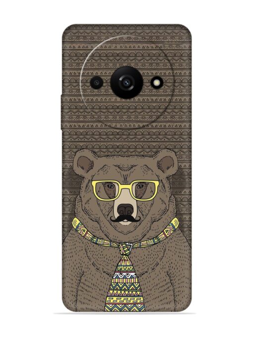 Grizzly Bear Embossed Soft Silicone Case for Xiaomi Redmi A3 (2024)