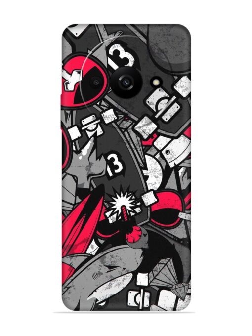 Fictional Doodle Embossed Soft Silicone Case for Xiaomi Redmi A3 (2024)