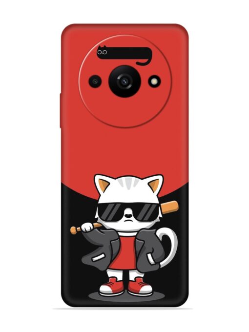 Cool Little Bear Cartoon Embossed Soft Silicone Case for Xiaomi Redmi A3 (2024)