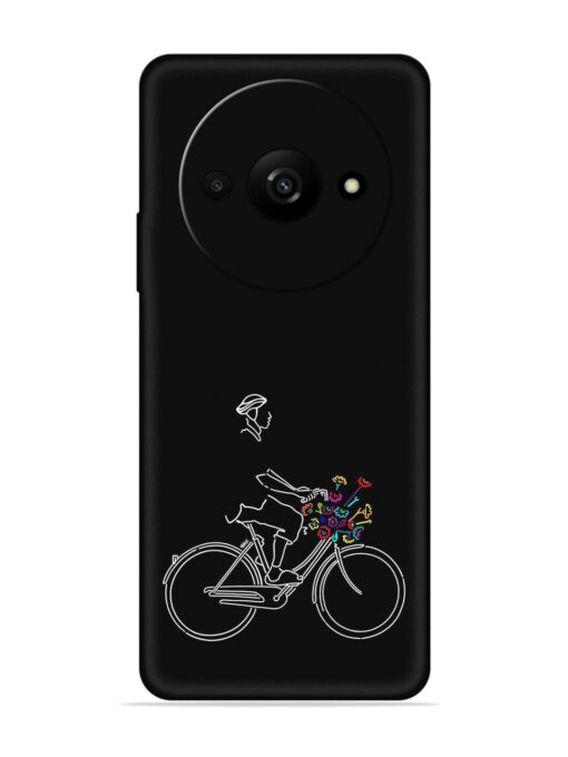 Minimalist Cycle Art Embossed Soft Silicone Case for Xiaomi Redmi A3 (2024)