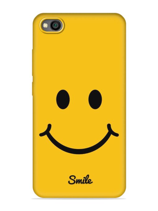 Yellow Smiley Embossed Soft Silicone Case for Xiaomi Redmi Go Zapvi