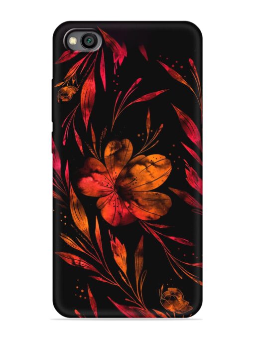 Red Flower Painting Embossed Soft Silicone Case for Xiaomi Redmi Go Zapvi