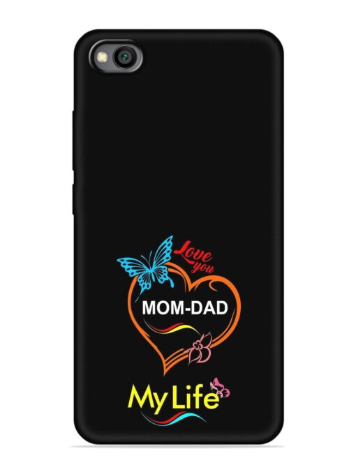 Love You Mom Dad Embossed Soft Silicone Case for Xiaomi Redmi Go Zapvi