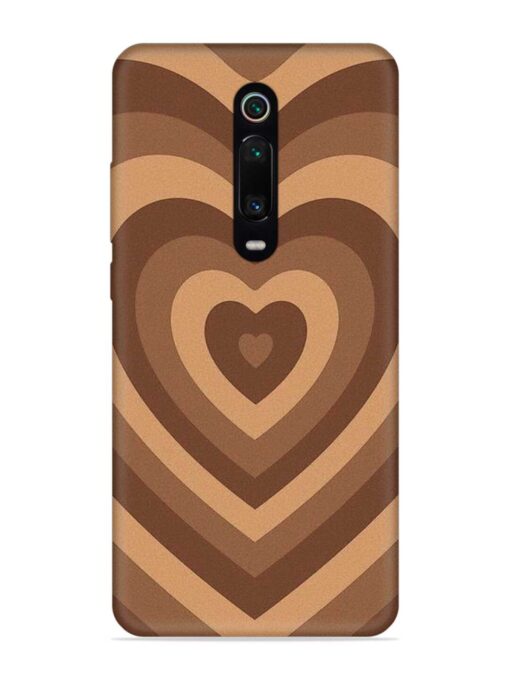 Brown Heart Embossed Soft Silicone Case for Xiaomi Redmi K20