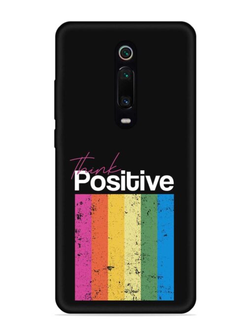 Think Positive Typography Embossed Soft Silicone Case for Xiaomi Redmi K20 Zapvi