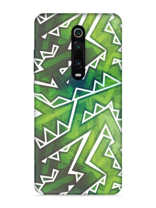 Green Graffiti Seamless Embossed Soft Silicone Case for Xiaomi Redmi K20