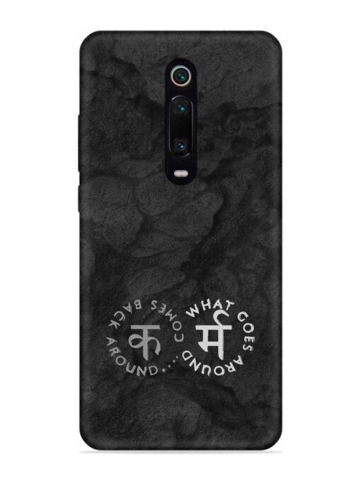 Karma Hindi Word Embossed Soft Silicone Case for Xiaomi Redmi K20