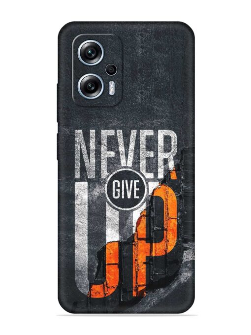 Never Give Up Embossed Soft Silicone Case for Xiaomi Redmi K50I (5G) Zapvi