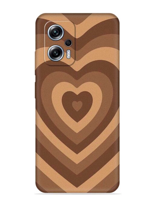 Brown Heart Embossed Soft Silicone Case for Xiaomi Redmi K50I (5G) Zapvi