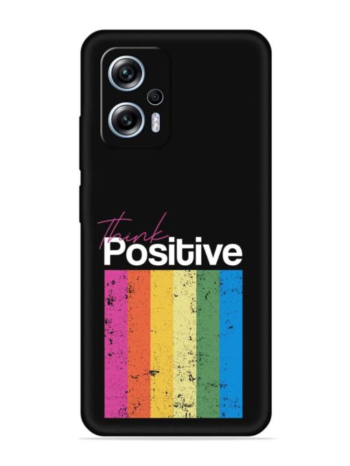 Think Positive Typography Embossed Soft Silicone Case for Xiaomi Redmi K50I (5G) Zapvi