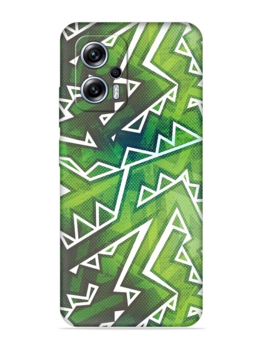 Green Graffiti Seamless Embossed Soft Silicone Case for Xiaomi Redmi K50I (5G)