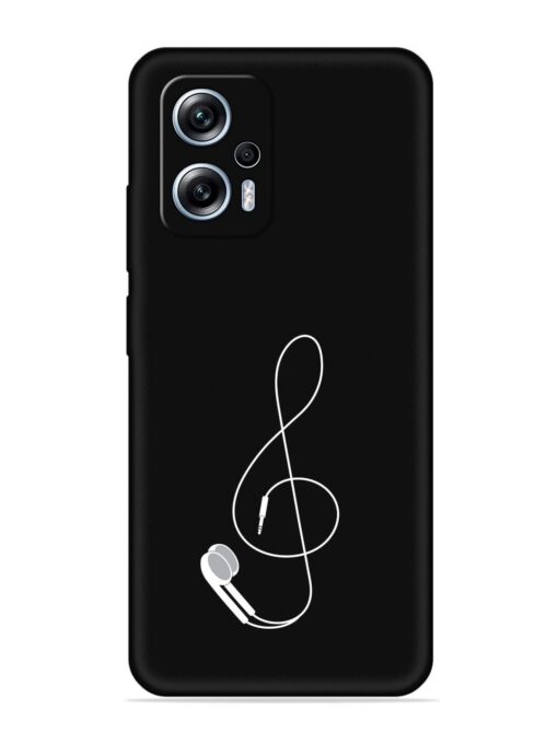 Music Earphone Vector Embossed Soft Silicone Case for Xiaomi Redmi K50I (5G)