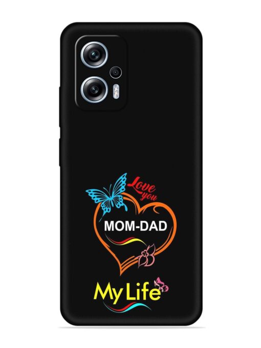 Love You Mom Dad Embossed Soft Silicone Case for Xiaomi Redmi K50I (5G)