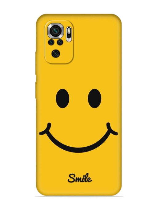 Yellow Smiley Embossed Soft Silicone Case for Xiaomi Redmi Note 10