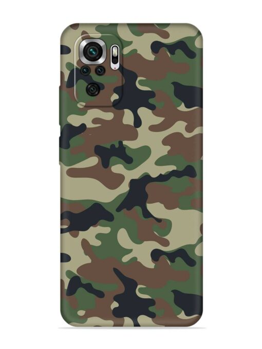 Army Military Camouflage Dark Green Embossed Soft Silicone Case for Xiaomi Redmi Note 10 Zapvi